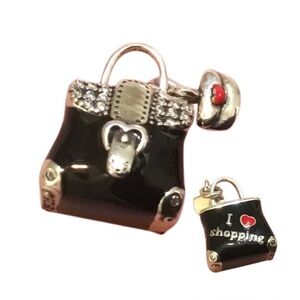 S925 I Love Shopping Purse Bag Charm Pandora Style
